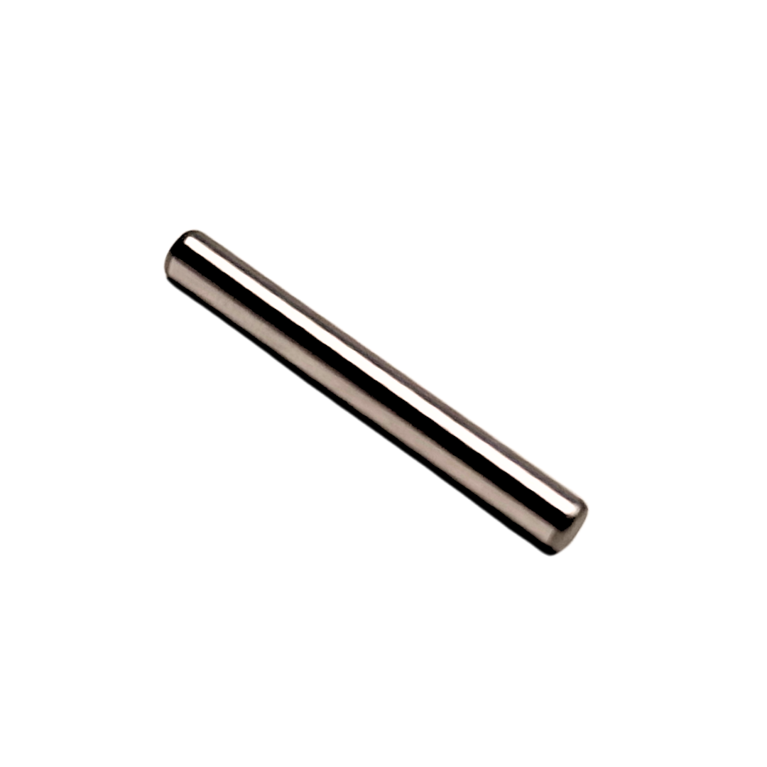 Metallic cylindrical object on a white background