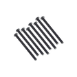 Set of black screws on a white background