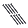 Set of black screws on a white background