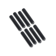 Set of black screws on a white background