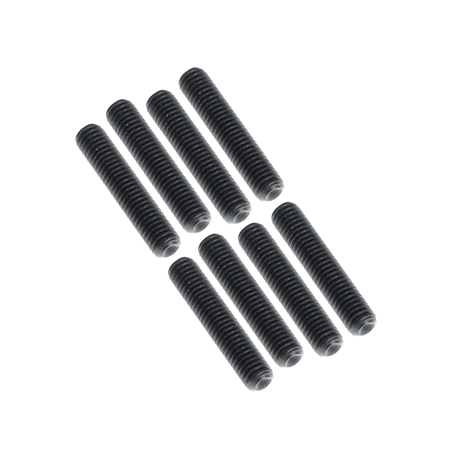 Set of black screws on a white background