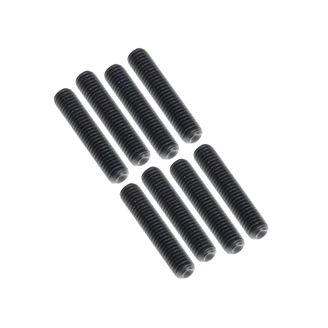 Set of black screws on a white background