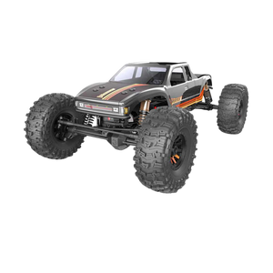 Model of a monster truck with large wheels on a white background