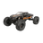 Black and orange monster truck on a white background