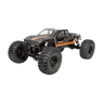 Black and orange monster truck on a white background