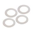 Four shims on a white background