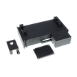 Black electronic component on a white background