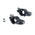 Two black mechanical components on a white background