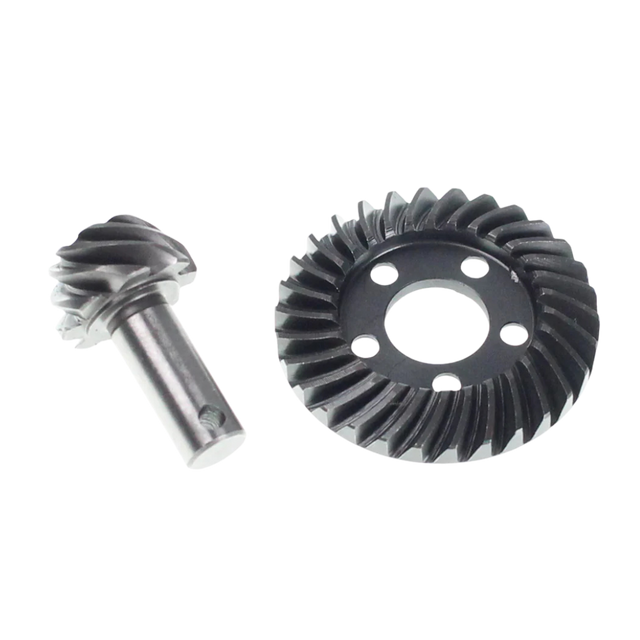 Two metal gears on a white background