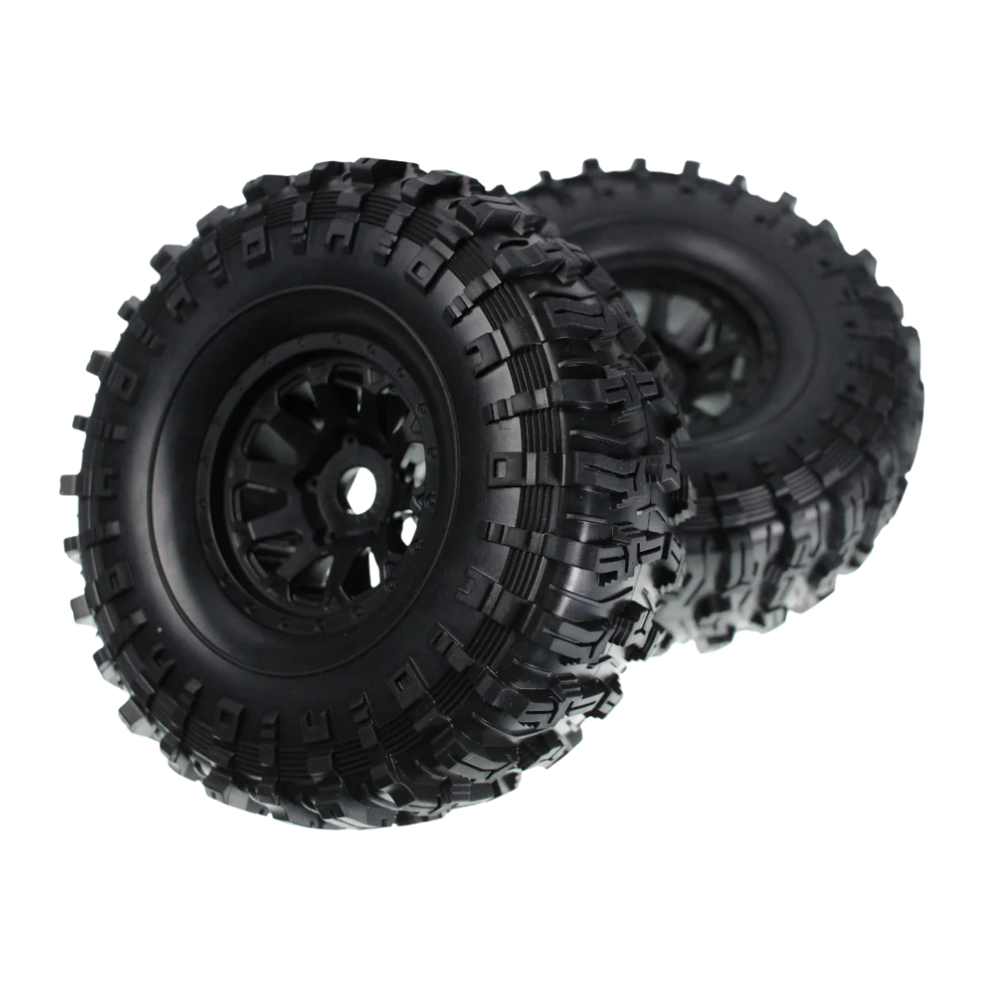 Vertex Pre-Mounted 1/6 Crawler Tires w/ Black Wheels (2pc) [RER41331]
