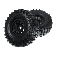 Vertex Pre-Mounted 1/6 Crawler Tires w/ Black Wheels (2pc) [RER41331]