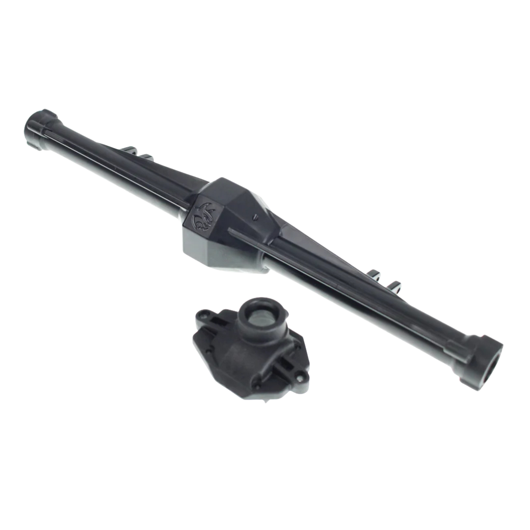 Black mechanical parts on a white background