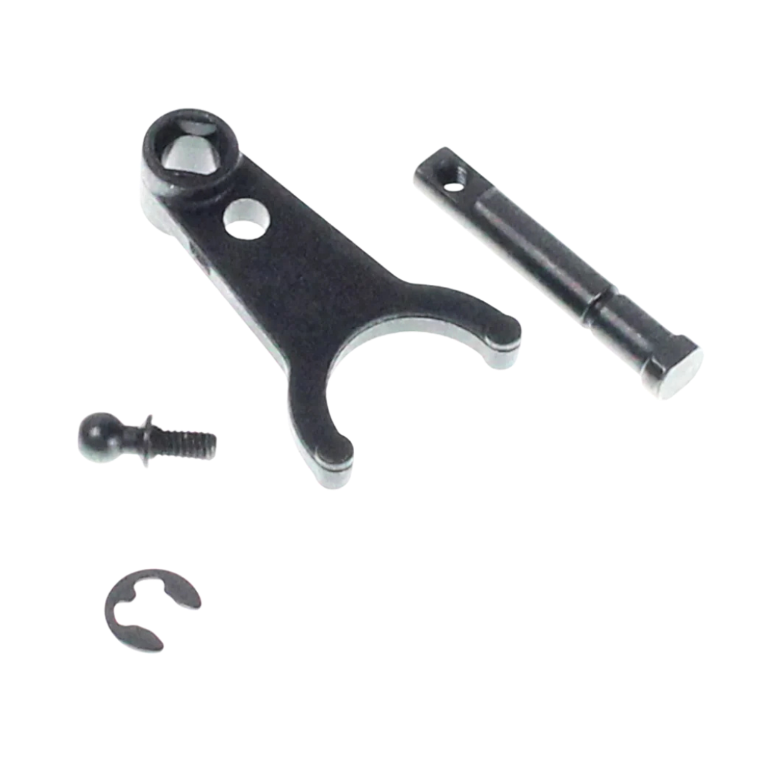 Set of mechanical components on a white background