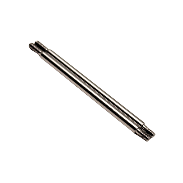Two metal shafts on a white background