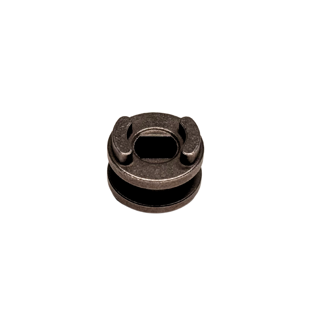 Metallic pulley on a white background