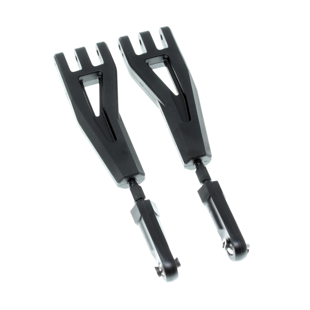 Two black metal tools with a white background