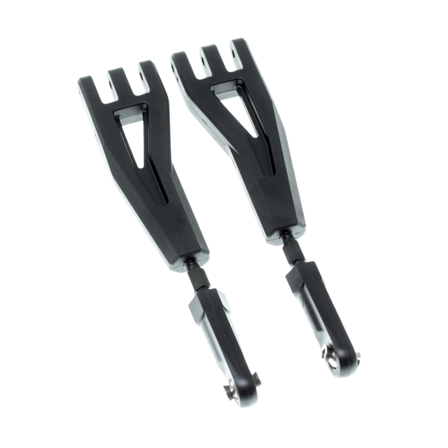 Two black metal tools with a white background
