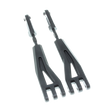 Two black suspension arms on a white background
