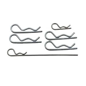 Set of metal spring clips on a white background