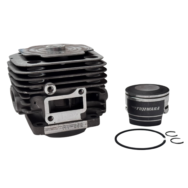 RV-Racing top end kit with Fujiwara piston, side angle view