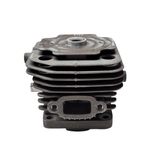 RV-Racing ported 35.2cc cylinder for Zenoah with Fujiwara 4 bolt fitment, front view