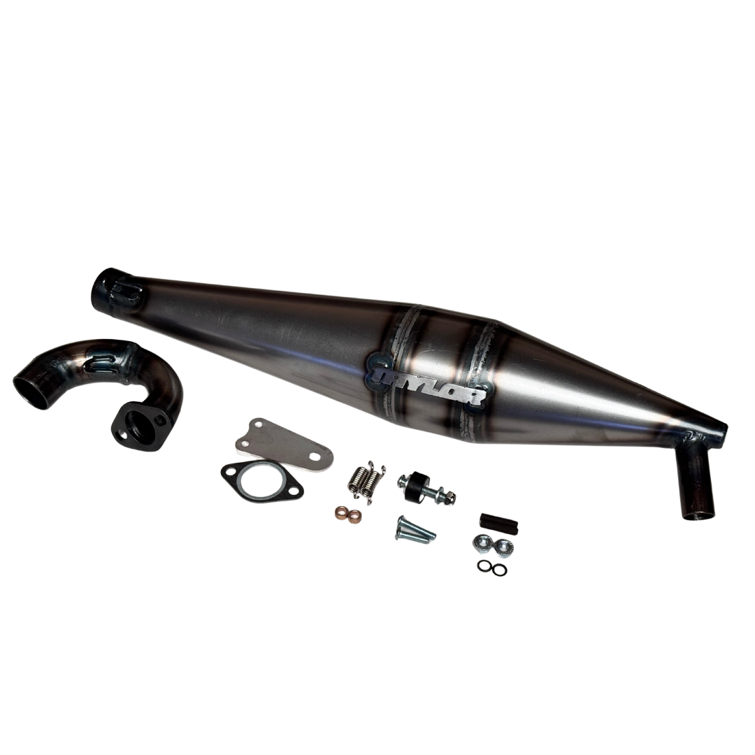 Taylor 40-50cc Vesla side exhaust pipe full kit with manifold and fitting hardware