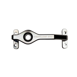 Taylor AGFRC billet servo horn support brace with Taylor RC engraving, top-down view