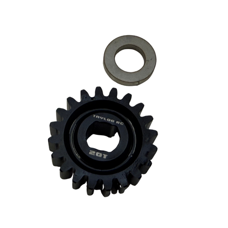 Taylor RC Blackbone pinion gear 20T in black with washer, for Losi 5ive, 5T 2.0 and MCD (for Blackbone bell only)