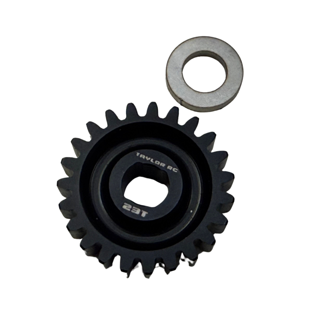 Taylor RC Blackbone pinion gear 23T in black with washer, for Losi 5ive, 5T 2.0 and MCD (for Blackbone bell only)