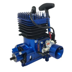 Blue engine with visible branding on a white background