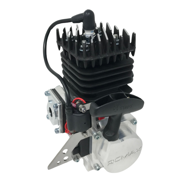 Engine block with visible branding on a white background