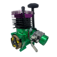 Green and purple engine with visible branding on a white background