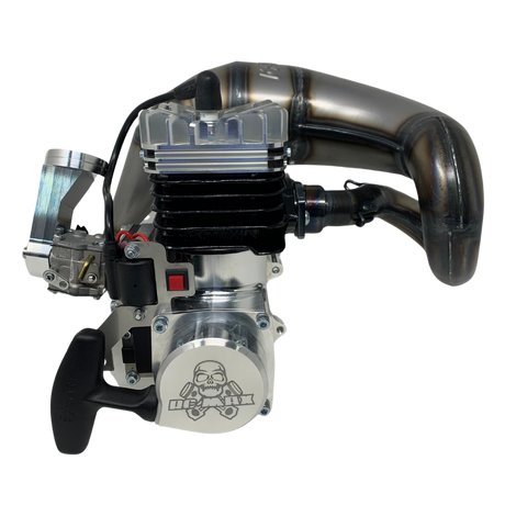 Engine block with visible brand logo on a white background