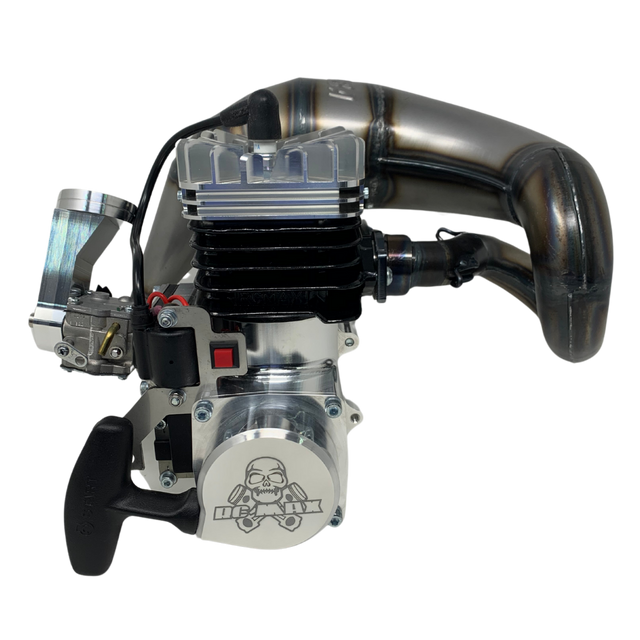 Engine block with visible brand logo on a white background