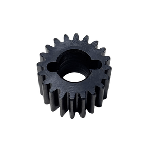 Black metal gear on a white background