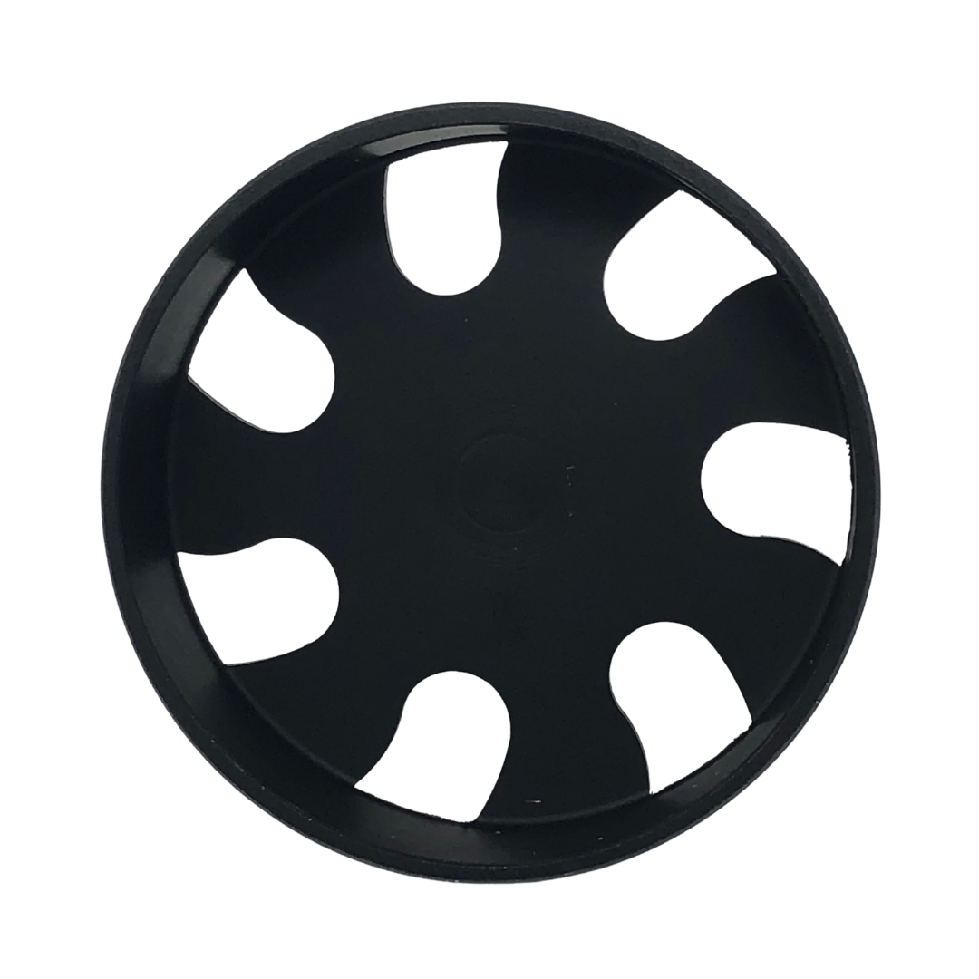 Black rim with white interior on a white background