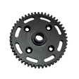 Black gear on a white background