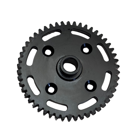 Black gear on a white background