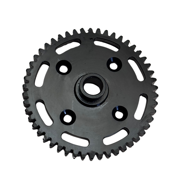 Black gear on a white background
