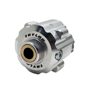 Metallic gear component with 'Taylor' branding on a white background