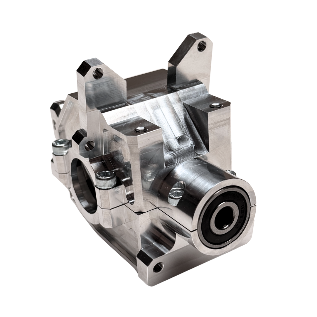 Metal mechanical component on a white background