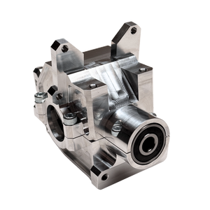 Metal mechanical component on a white background