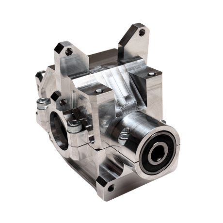 Metal mechanical component on a white background