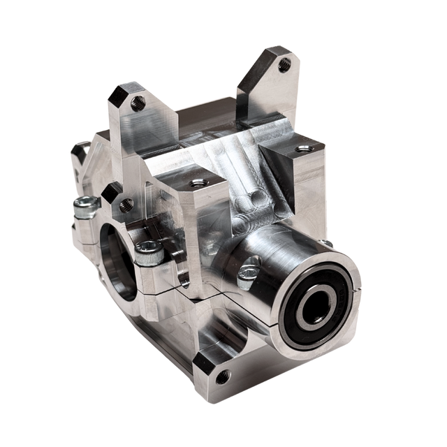 Metal mechanical component on a white background