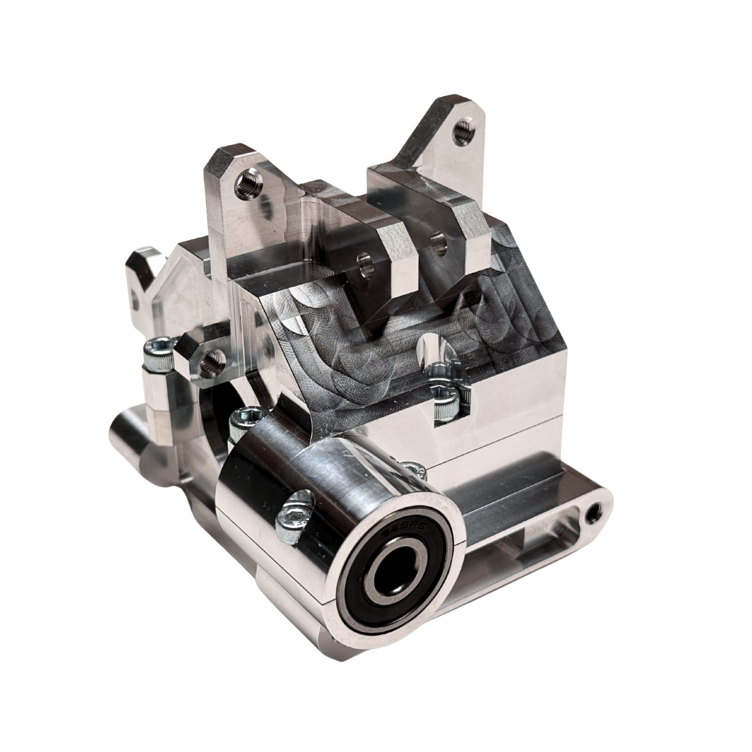 Metal mechanical component on a white background