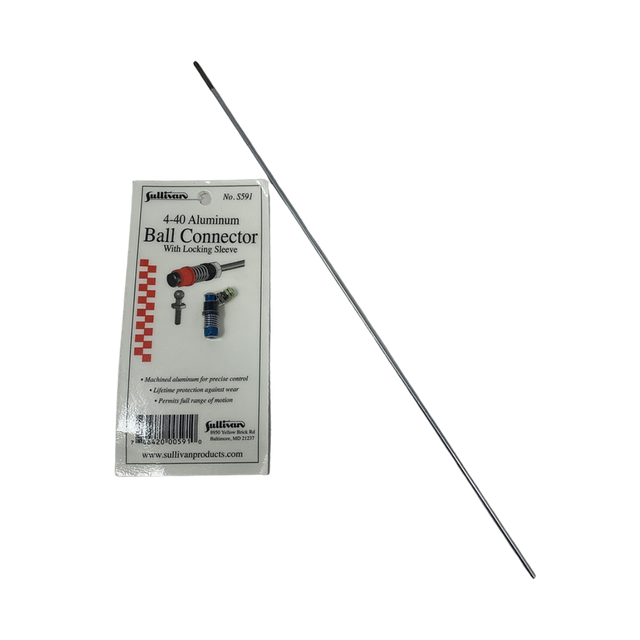 Aluminum ball connector with packaging on a white background