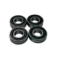Four black bearings on a white background