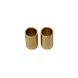 Two brass cylindrical objects on a white background