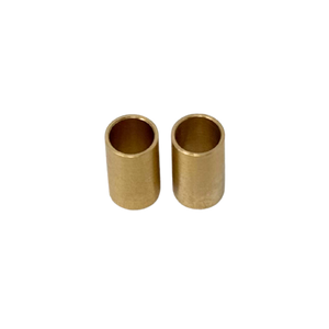 Two brass cylindrical objects on a white background