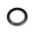 Metallic washer on a white background